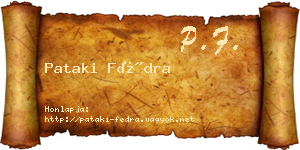 Pataki Fédra névjegykártya